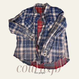 Free People, plaid studded jacket